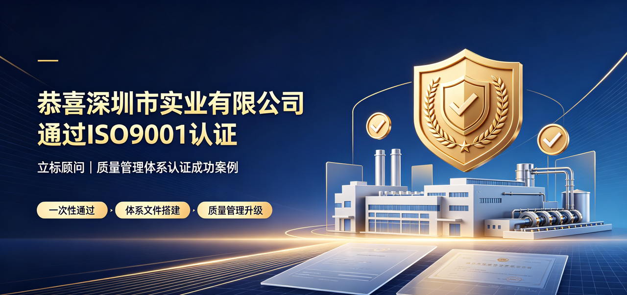成功案例｜深圳市实业有限公司✅顺利通过ISO9001质量管理体系认证